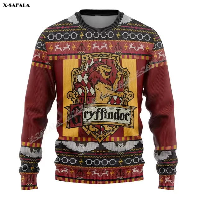 Harry Potter Dámsky vianočný sveter Gryffindor Červená